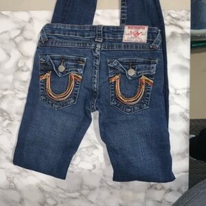 True Religion Women's Dark Blue Embellished Pocket Jeans